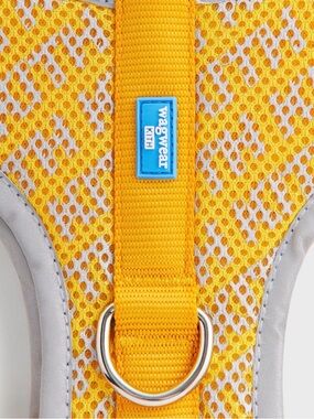 wagwear KITH Yellow Mesh Dog Harness with Reflective Trim